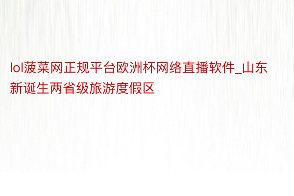 lol菠菜网正规平台欧洲杯网络直播软件_山东新诞生两省级旅游度假区